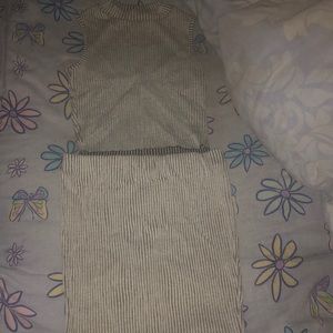 Two Piece Gray Skirt Set